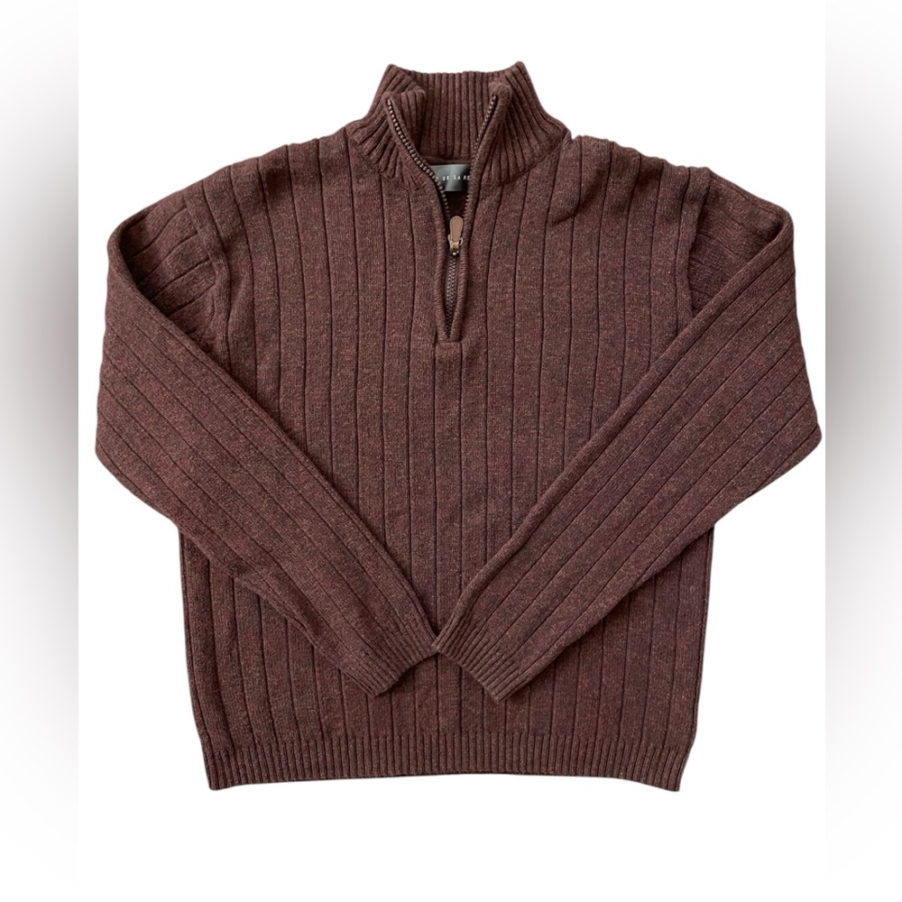 Oscar de la Renta mock neck 1/4 zip sweater. Size XL.